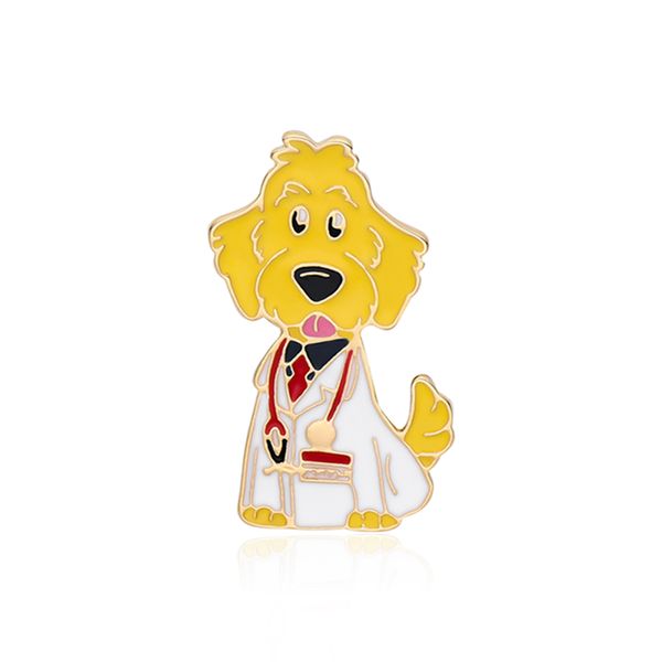 Catuni adorável cachorro de estimação Pin Pin Broche Broche Animal Animal Lapel Backpack Backge Acessórios fofos para Doctor Nurse Student