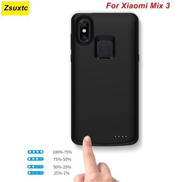 SHAVERS 6500 MAH Xiaomi Mi Mix 3 Pil Kılıfı Akıllı Telefon Mi Mix 3 Şarj Cote Cover Cover Enerji Bankası Xiaomi Mix için 3 Pil Kılıfı