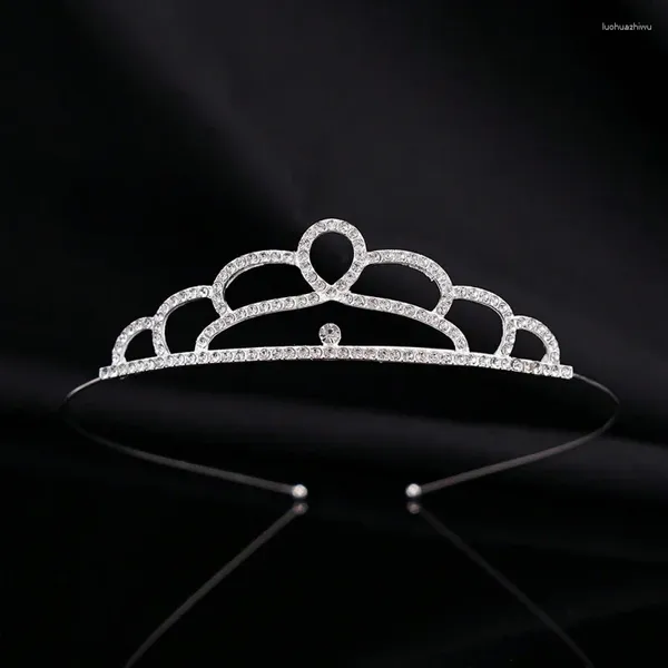 Haarzubehör 1PC Silber Simple High-End-Linien Strass-Dekor-Kronen-Stirnband für Mädchen Brautfeier Hochzeit Accessoire
