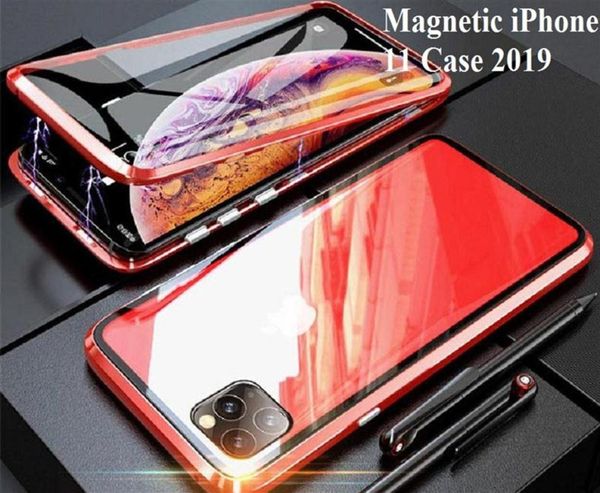 Luxus Doppelseite Glass 360 Magnetic Adsorption Metall Hülle für iPhone 11 Pro Max 12 Mini Pro 7 8 plus Telefonhülle für iPhone XR x 3949044