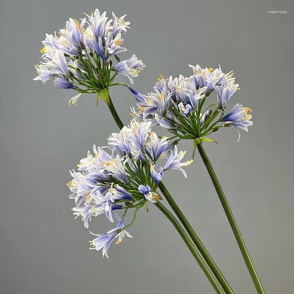 Dekorative Blumen 93 cm großer Luxus afrikanischer Agapanthus Branch Home Tischdekoration Plastik Künstlicher El Dekor