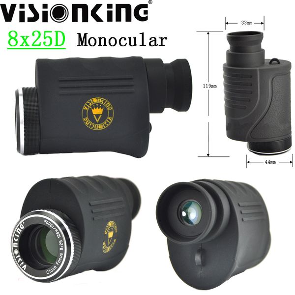 VisionKing Portable 8x25 HD Monoküler Profesyonel Bak4 Prism Uzun Rang Tamamen Çoklu Kaplamalı Teleskop Kampı Turizm Kompakt Ayna Spyglass