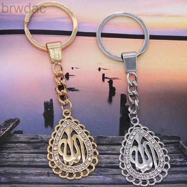 Anelli chiave classiche musulmani arabi dio islamico di Allah Torna intarsio CZ Rhinestone goccia a forma di lega religiosa regali religiosi all'ingrosso 240412