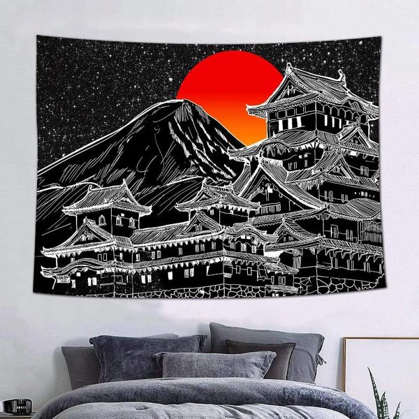 Гобеленские гобелена Японская легенда настенная настенная одеяло Fuji Mountain Art Print Print 60x40inch Tokyo Natural