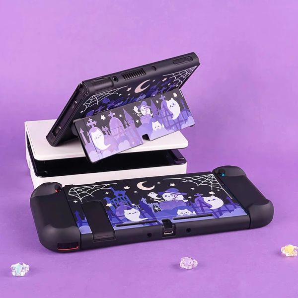 Ghost Black Case für Nintendo Switch OLED Shell Hard PC Protective Case Console Cover -Spielgehäuse für Switch Gaming -Zubehör