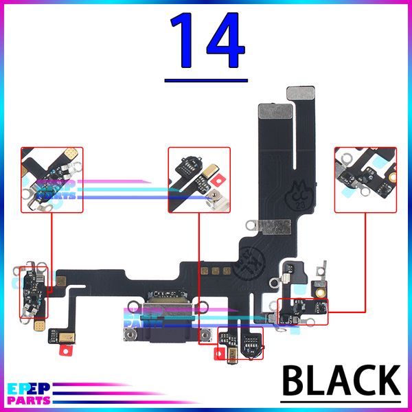 USB -зарядная док -разъем для iPhone 13 14 14 14+ плюс модуль платы зарядки Pro Max с чипсами IC