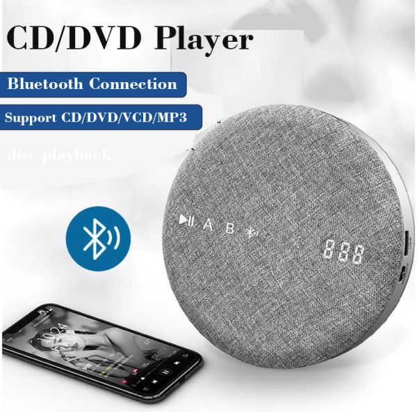 Игроки Fabric Bluetooth CD/DVD -плеер удаленные портативные USB -USB MP3/DVD -музыкальный проигрыватель для студенческого обучения подарок