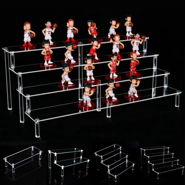 ACRYLIC Multi-camada de camada destacável Display Stand For Doll Toy Toy Anime Perfume Cosmético Visor de Jóias Stand Stand Clear Ladder Prateleira