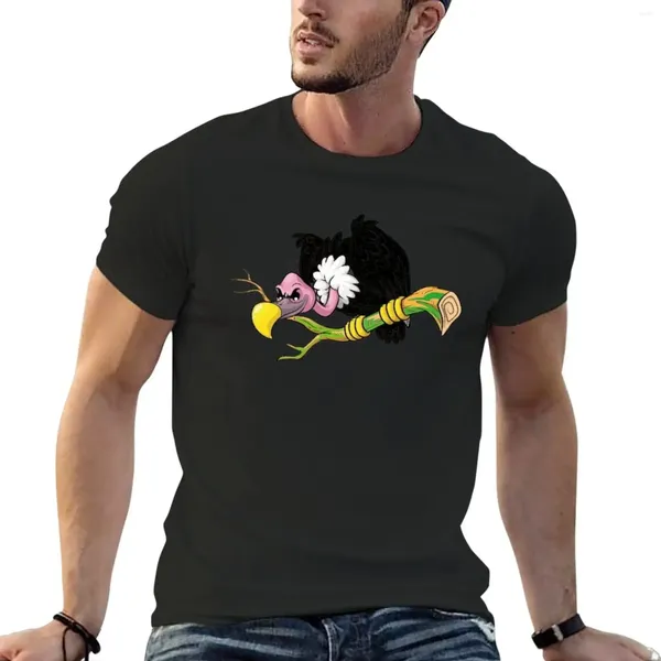 Herren-Tanktops Geier Cartoon Schwarz-Weiß-T-Shirt-Grafik Schnelltrocknen Kurzarm Tee Männer Männer