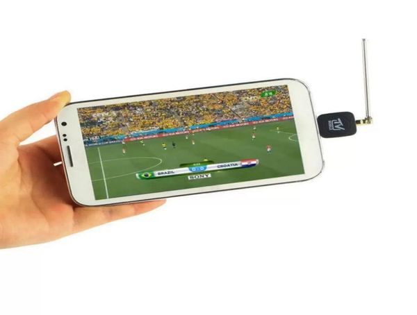 Android 4050285366 için yeni mini Mikro USB DVBT Dijital Anten Mobil TV Tuner Alıcısı