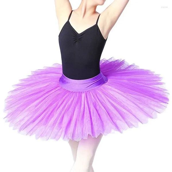 Bühnenbekleidung professionell Ballett Tutus Skirs für erwachsene Kinder Steife Pancake Pancake Belly Dance Girls Praxis Kinder Weiß Schwansee