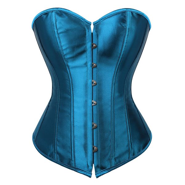 Caudatus blu corsetti per donne bustier top overbust top satin sexy costume corselet broccato in stile vintage korsett plus size
