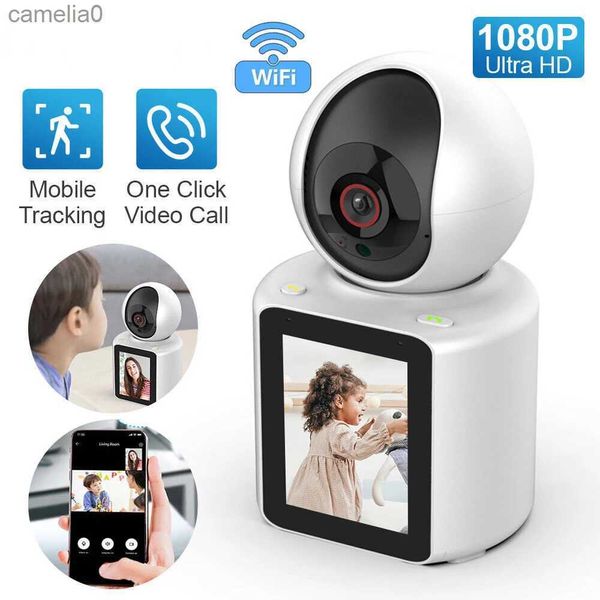 Câmeras IP Vídeo Chamada de câmera Câmera Wi -Fi Inteligente IPS Screen FHD 1080p One Clique Chame IP Câmera Vídeo mais próximo CHAMAD