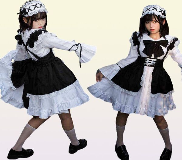 Costumi di anime Donne Donne Autfit Anime Abito Lolita Abito carino Cafe Cafe Come Cosplay L2208026998990