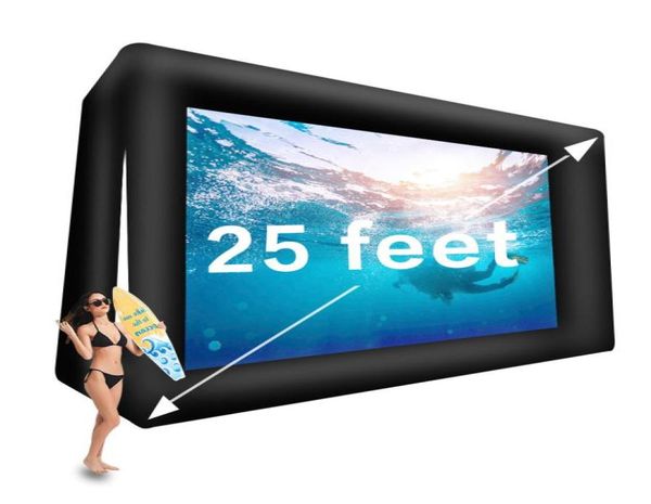 25 feet şişme film ekranı dış mekan projektör ekran mega havadan uçuş tiyatro ekran Air Blower Tiedowns ve depolama içerir 6058225271