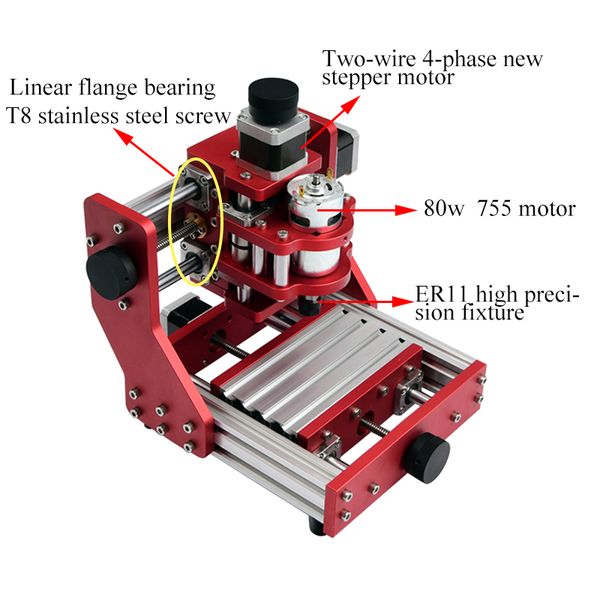 Mini CNC 1310 Металлическая режущая машина режущая машина ПВХ Алюминиевая медная маршрутизатор медного роутера