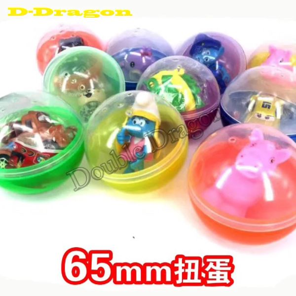 Spiele 30 PCs/ Taschen Die Kapseln Ball 65 mm/ 75 mm Kapseln Decken Sie mehrfarbige runde Sase leerer Plastikball für Spielzeugautomaten