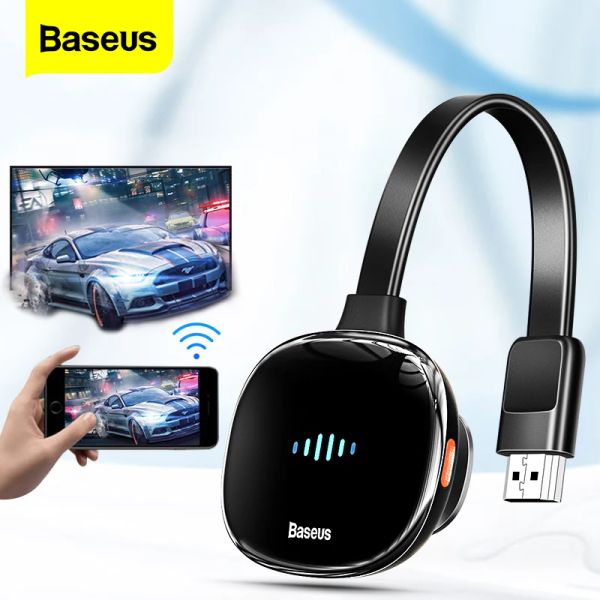 Box Baseus Wireless Display Adattatore 4KHD Media Video Streamer Stick TV Stick 4K HD Dongle 2.4G 5G Ricevitore dello schermo WiFi per telefono TV