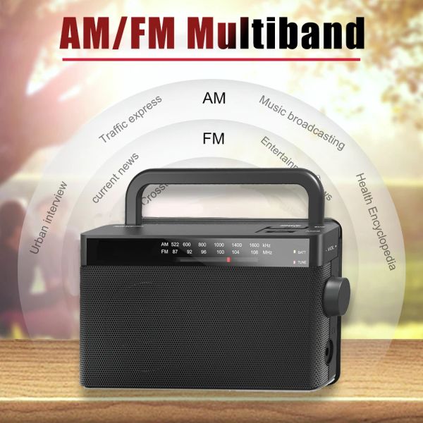 Радио -портативное радио FM/AM/WB Многопользовательская многофункциональная перезаряжаемая радиопередача.