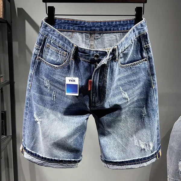 Мужчины теряют шорты мужские джинсовые шорты лето разорванные джинсы