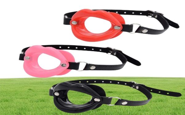 Cinghia di massaggi su bocca bavaglio feticcio orale anello a bocca aperta anello morbido silicone bdsm bondage limite gag fori aperti giocattoli sessuali per wome5126552