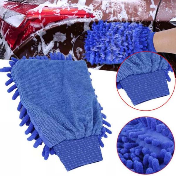 Venda quente 2 em 1 Ultrafine Fiber Chenille Microfiber Laving Luve Mitt Mesh Soft Backing Sem arranhão para lavagem de carros e limpeza