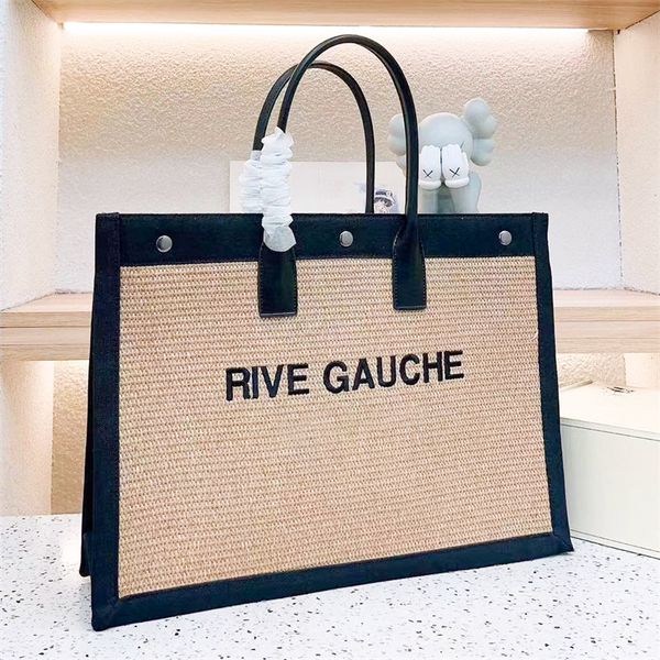 Rive Gauche Summer Tela Bag Borse Luxurys Borse da donna Weekend Travel Crossbody Designers Bagn Accongola Poccia Pochette Lady Weave Grande Borse per negozio di frizione hobo