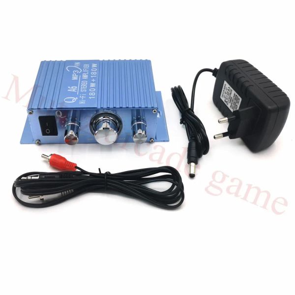 Jogos Hivi Estéreo Power Audio Amplifier 180W 12V com Adaptador de energia DVD/MP3 Entrada para PC/CD/Mp3 Arcade Game Cabinet Machine