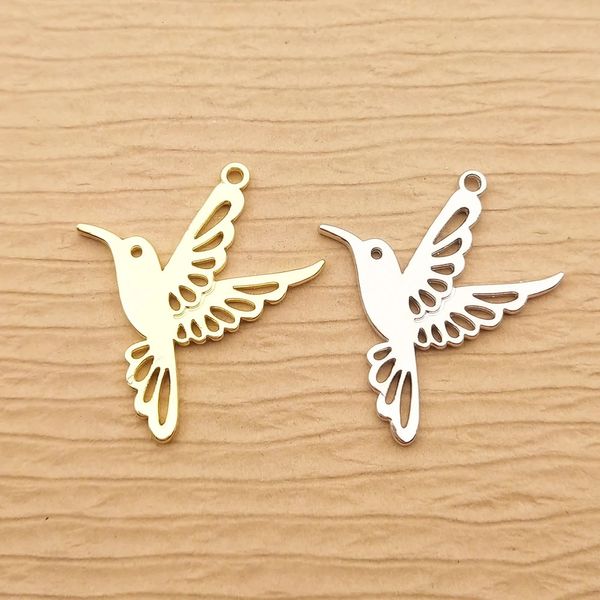 10pcs Hummingbird Charm per gioielli che preparano gli accessori per la collana a sospensione per le orecchini Accessori per artigianato fai da te Materiali metallici 240408