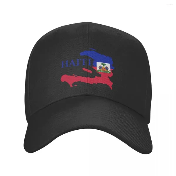 Ball Caps Custom Haiti Map Flag Flag Baseball Cap Женщины мужчины Регулируем