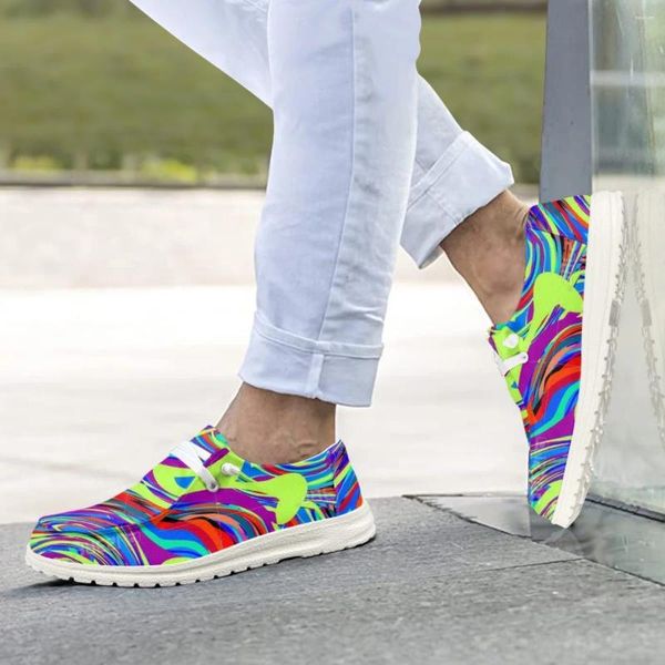 Lässige Schuhe Instantarts Fluoreszenzpigment bemalt Persönlichkeit coole benutzerdefinierte Damenladungen Männer Modedesign Sommer weiche Flat