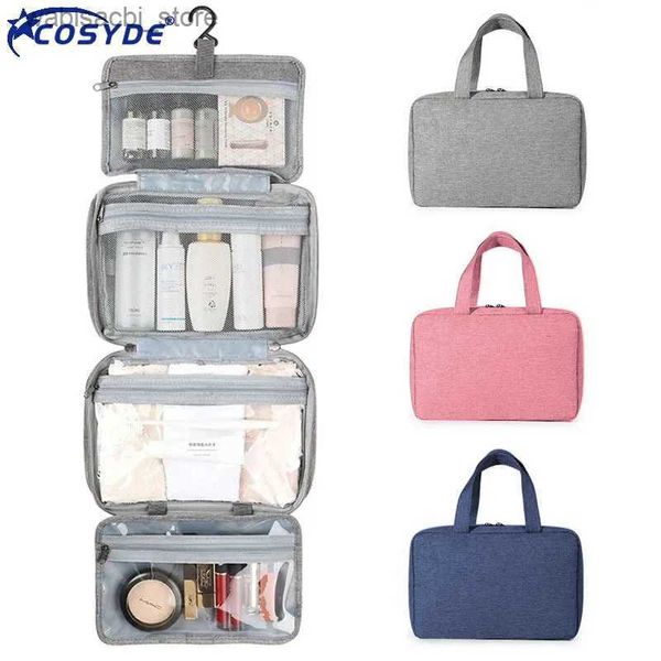 Bolsas de cosméticos Men 2023 New Makeup Bag Bag portátil para mulheres necessárias feminina viajam vaidade organizadora bolsa saco de armazenamento de cosméticos L49