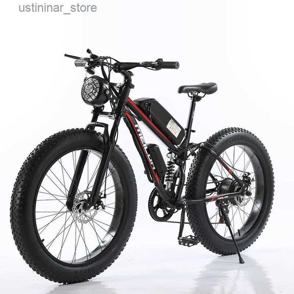 Bicicletas Ride-Ons Feivos W3 1000W 48V Snow Tyres Bicycle Electric Aluminium 26 polegadas Bike com amortecedor de amortecedor de bike de montanha elétrico L47