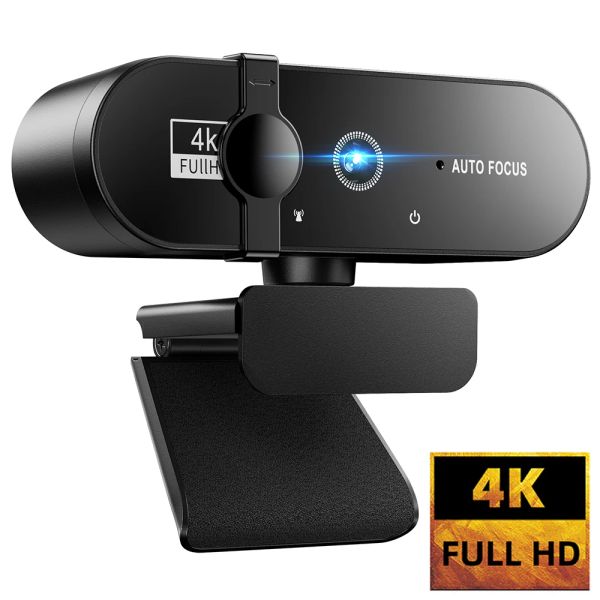 Webcams 4K Webcam 1080p Mini Câmera 2K Full HD Webcam com câmera da web de foco automático microfone para PC Computer Laptop Online Câmera