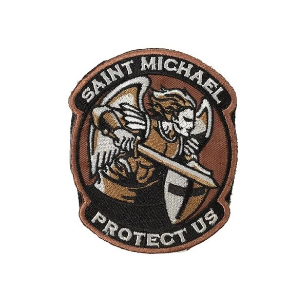US SAINT MICHAEL PROTECTRO CAMODINE MAGICA PATTURA Etichetta di stoffa di bracciale Backpack Milita
