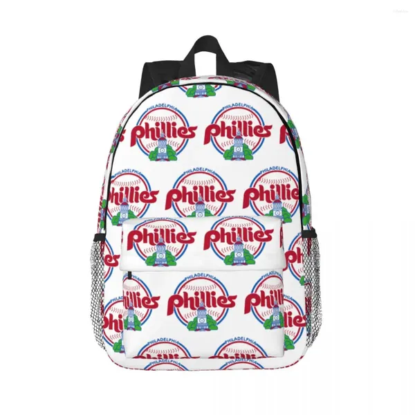 Backpack Phillies-city Mochilas Meninas Meninas Bookbag Moda Bolsas Escolares Bolsa de ombro de Mochila Viagem