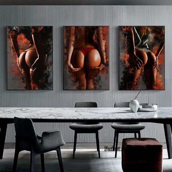 Moderne Graffiti abstrakte nackte Frau Poster Drucke Wandkunst Leinwand Malerei Mädchen sexy Körperbilder für häusliche Schlafzimmerdekoration