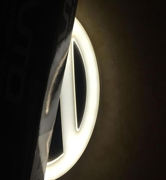 Logo LED da 11 cm Light Bianco di auto a LED 4D blu rosso bianco 12 V Luci di emblema posteriore per VW256V9223454