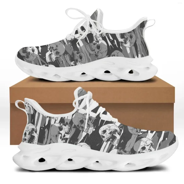 Scarpe casual yikeluo teschi di zucchero design ragazze ghisa sneaker sneaker in pizzo traspirante in corsa per le donne calzature per la piattaforma infermieristica