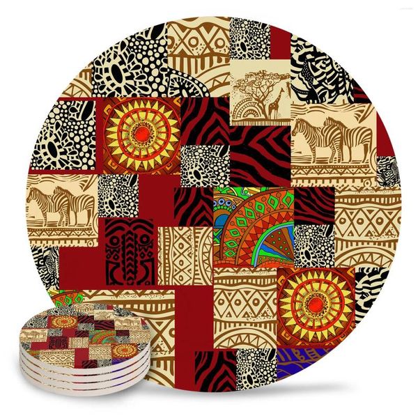 Настольные коврики африканский этнический стиль керамический набор кофейный чай чайные чашки подставки кухонные аксессуары круглый
