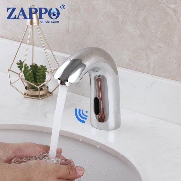 Banyo lavabo muslukları zappo lüks krom kaplama havzası musluk otomatik sensör soğuk su miktarı dokunmasız kızılötesi musluk