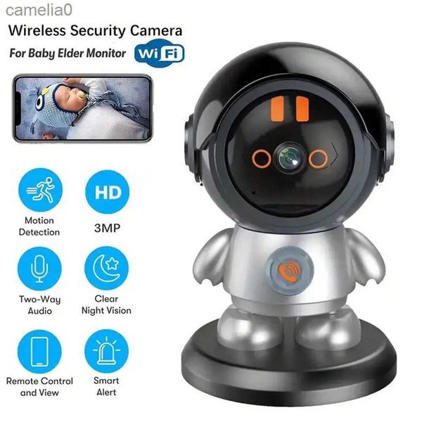 Câmeras IP 3MP de alta definição PTZ WiFi IP Câmera de segurança Câmera de robô de robô Monitor de bebê interno Comunicação bidirecional Rastreamento humano Wi-Fi Camerac240412