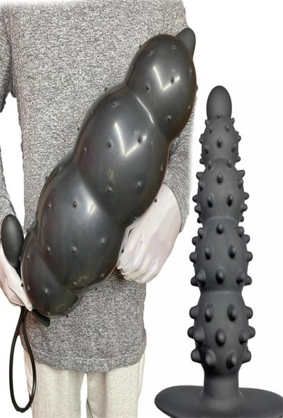 Секс -игрушечный массажер Диаметр 13 см. Надувные фаллоимитаторы анальная заглушка с 5 шариками встроенной силиконовой колонны Огромная прикладка DiLator8080412