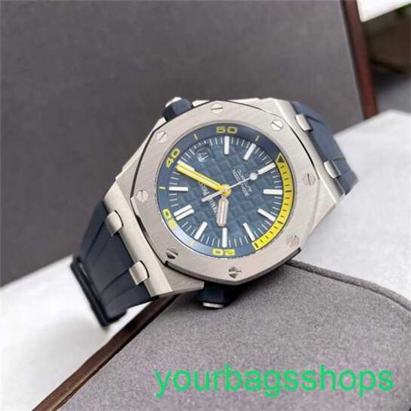 Classic AP Forist Watch The Royal Oak Offshore Series Mens 15710ST.OO.A027CA.01 Автоматическая механическая 42 -мм набор ночной сияние Сертификат