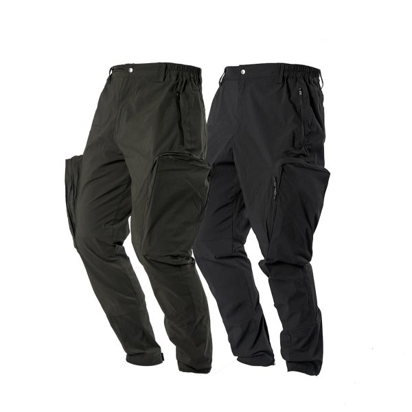 Calça calça calças bolsos laterais largos bolso oculto ykk zíperes pupila viagens techwear estética futurista de roupas