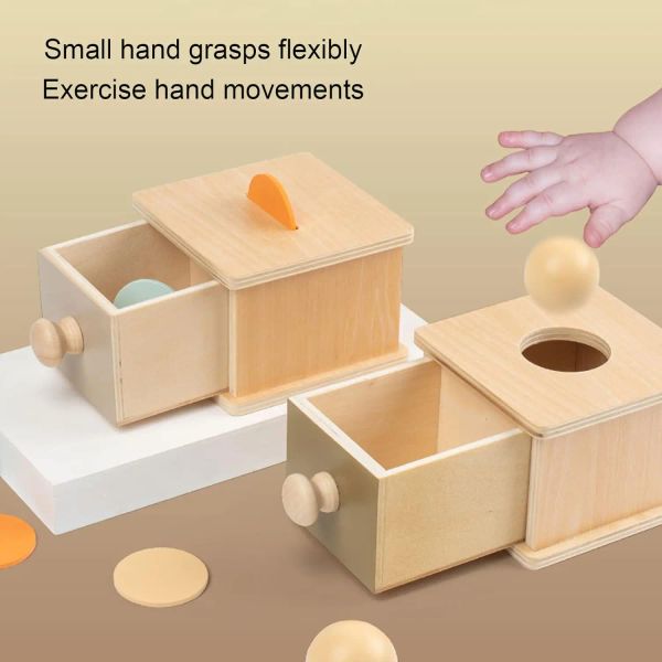 Holzbaby drehen Regenbogen Montessori Sensorische Farbtrommelspielzeug mit Spiegeln Frühes Bildungsspielzeug für Babys 6-12 Monate