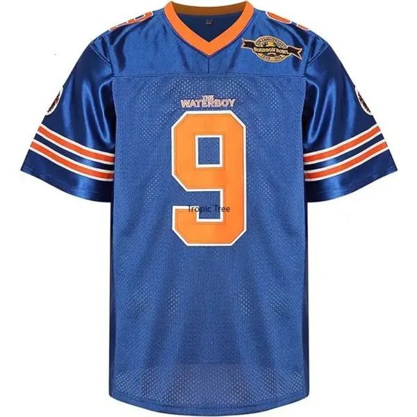 Waterboy Jersey 9 Bobby Boucher Forma Film Çamur Köpek Bourbon Kase Futbol 50. Yıldönümü ABD Erkek Boyutu S3XL 240402