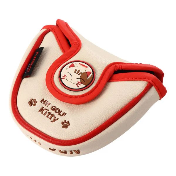 Обложка глава клуба Защитник PU Кожа милый котенок Lucky Cat Blade Blade Mallet Putter Golf Club Headcovers Golf Pulter Cover