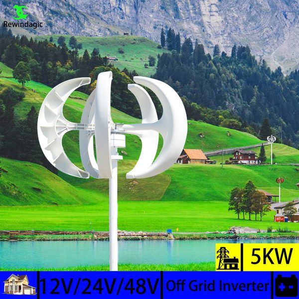 5000W Windkraftanerator 12V 24 V 48 V DC 220V AC Home System Free Green Alternative Energy Solarmodule Home Energy Solutions