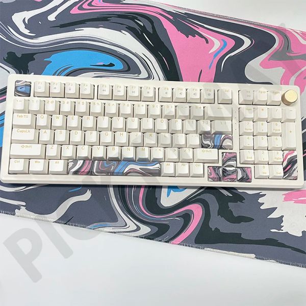 Acessórios líquido azul 8 pcs perfil ajuste cereja cornimada pbt keycaps barra espacial barra chaves personalizadas switches mx no teclado mecânico